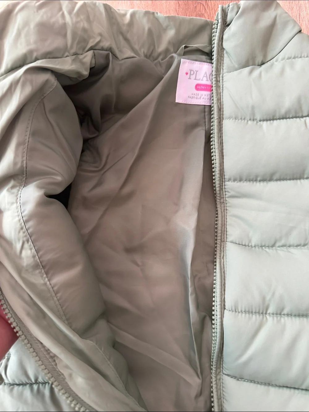 NWT Children's Place girls Puffer Jacket in Olive Misty Green size medium 7/8